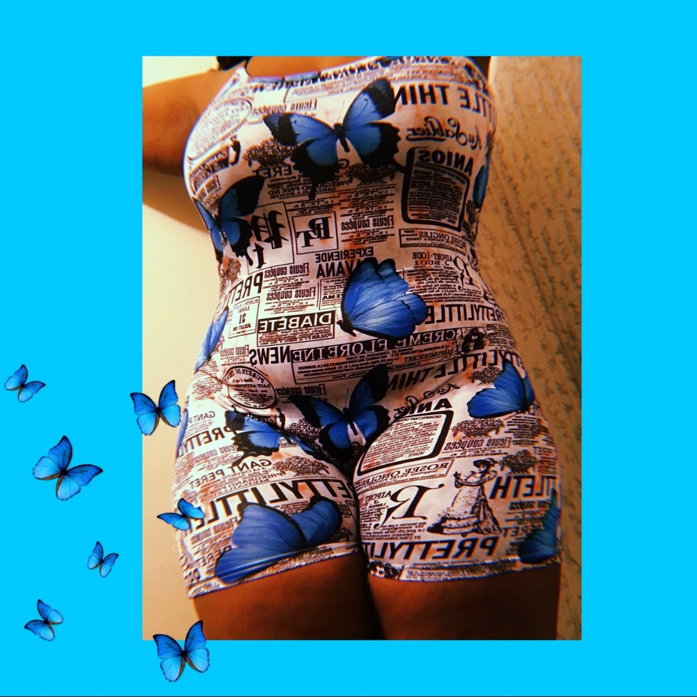 blue butterfly jumpsuit🦋